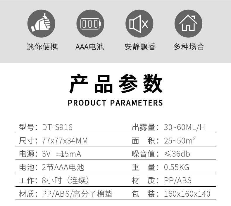 迷你便携扩香仪产品参数